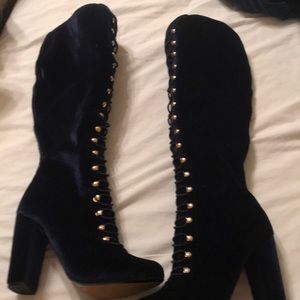 Gorgeous knee high chunky heel dress boots